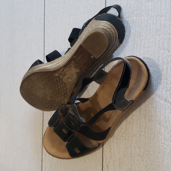 Rieker black elastic sling back straps woman sandals sandals size 37 (6) - Picture 6 of 7